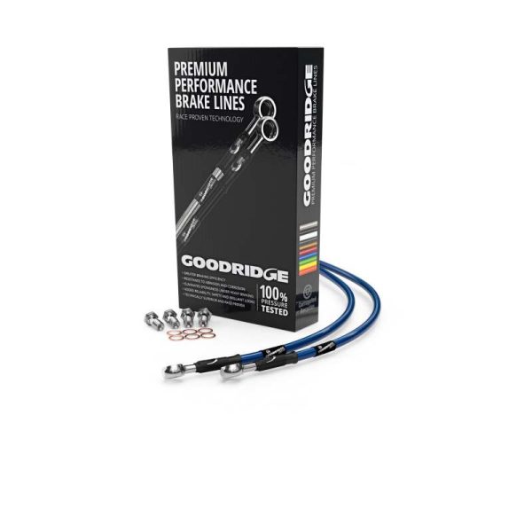 Goodridge 98-03 Triumph T-Bird Sport Electric Blue Front SS Brake Lines For Discount