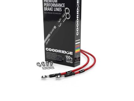 Goodridge 96-99 Yamaha XVZ1300A AT Red Race Front SS Brake Lines Cheap