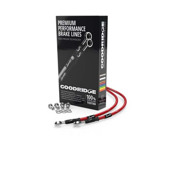 Goodridge 96-99 Yamaha XVZ1300A AT Red Race Front SS Brake Lines Cheap