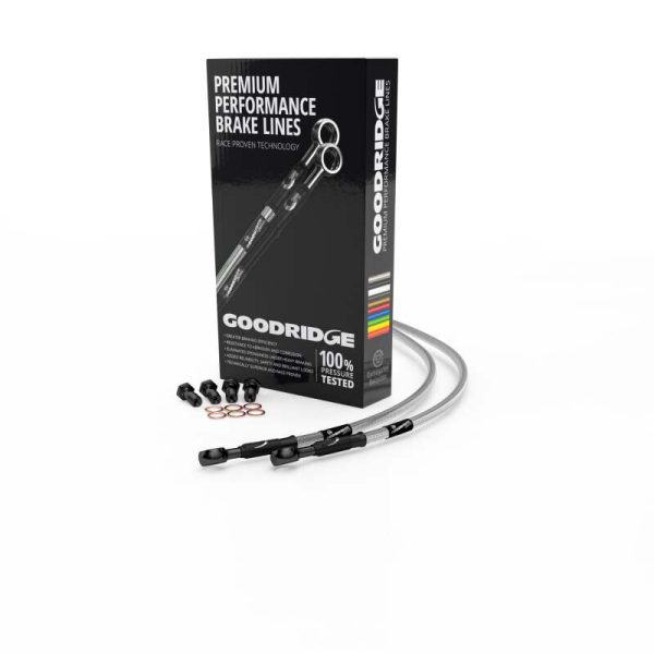 Goodridge 98-99 Kawasaki ZX6R G1-G2 Clear Race Front SS Brake Lines w Black Fittings For Discount