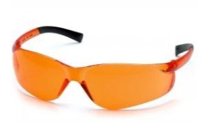 Safety Glasses -Pyramex Ztek S2540S  - Rubber Temple Tips - Orange Lens Online now