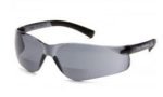 Safety Glasses-Pyramex Ztek Readers +1.50 S2520R15  - Rubber Temple Tips - Gray Bifocal Lens Supply