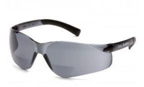 Safety Glasses -Pyramex Ztek Readers +2.0 S2520R20- Rubber Temple Tips - Gray Bifocal Lens Discount