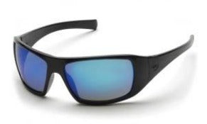 Safety Glasses-Pyramex Goliath SB5665D - Black Frame - Blue Mirror Lens Fashion