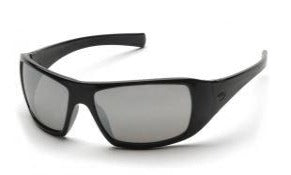 Safety Glasses-Pyramex Goliath SB5670D- Black Frame - Silver Mirror Lens For Sale