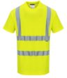 Wicking Moisture Hi Vis Short Sleeve TShirt Class 3 Lime Yellow For Sale