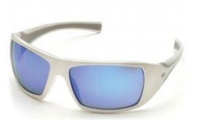 Safety Glasses-Pyramex Goliath SW5665D - White Frame - Blue Mirror Lens Online